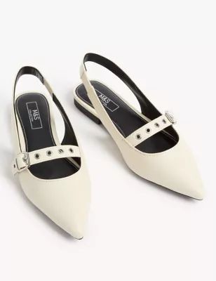 Buckle Flat Pointed Slingback Shoes | Marks & Spencer (UK)