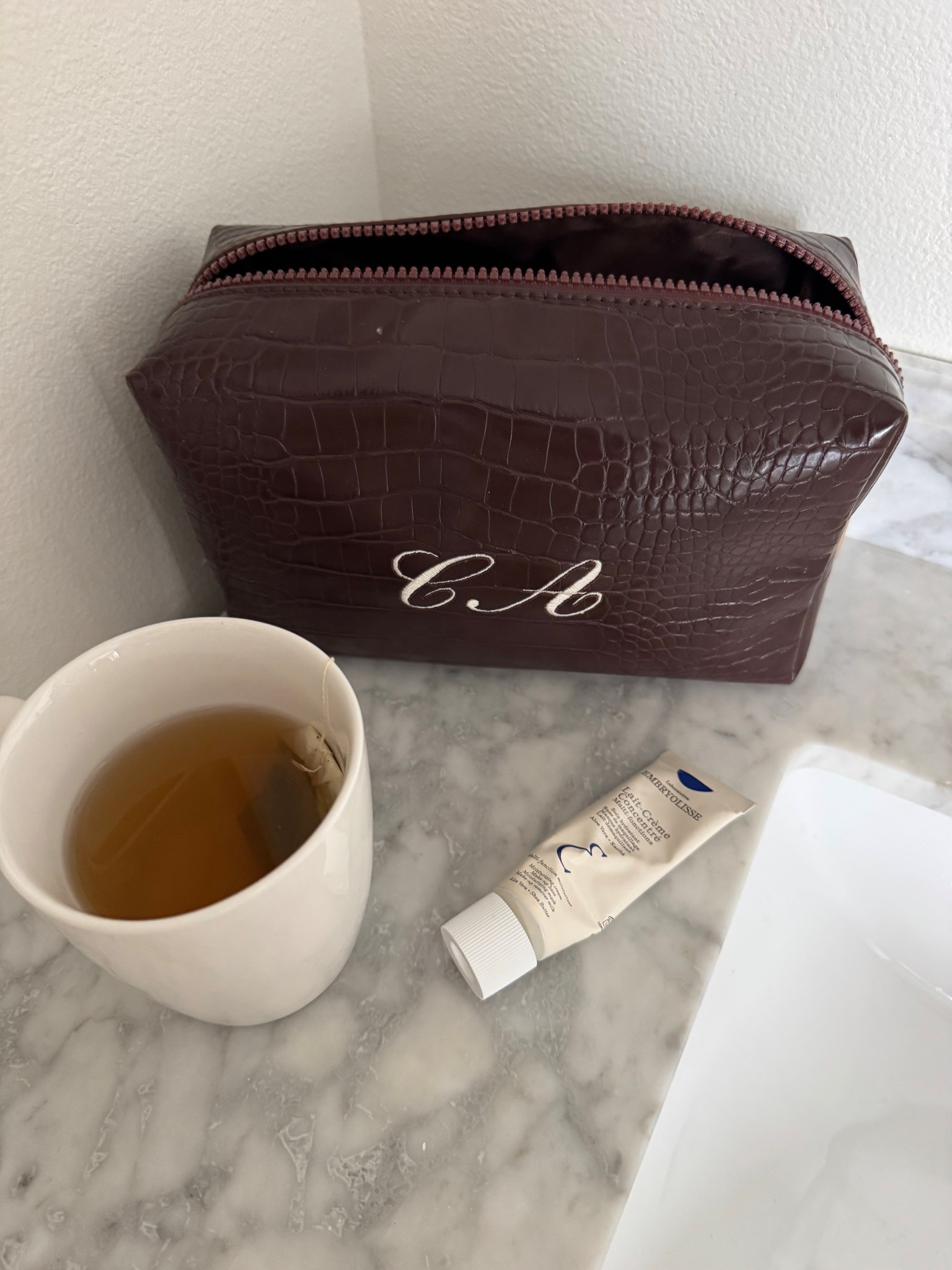 getting ready: French moisturizer, beauty products, makeup bag 

#LTKdayinmylife #LTKmorningroutine #LTKselfcare