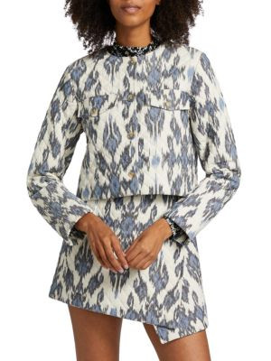 Dione Printed Cotton Crop Jacket | Saks Fifth Avenue OFF 5TH
