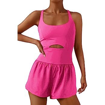 ReachMe Womens Running Onesie Workout Rompers One Piece Outfits Exercise Jumpsuits Gym Yoga Cloth... | Amazon (US)