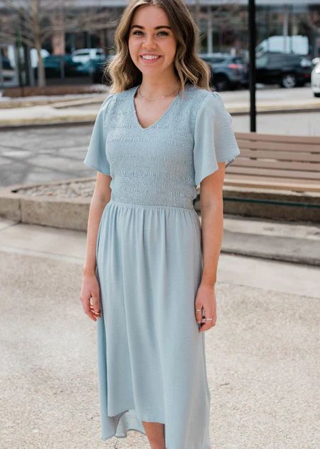 Clear Skies Light Blue Smocked Dress | My Sister's Closet Boutique