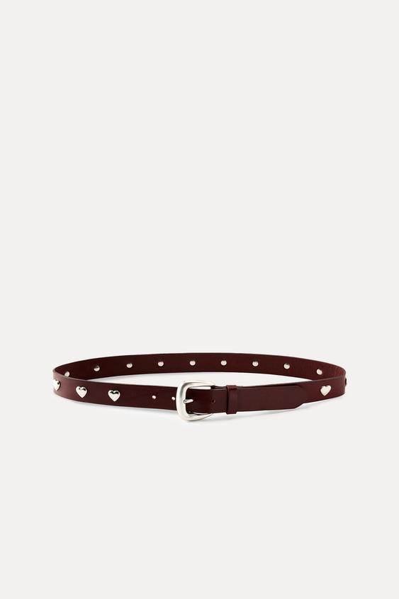 LEATHER HEART BELT | Zara US