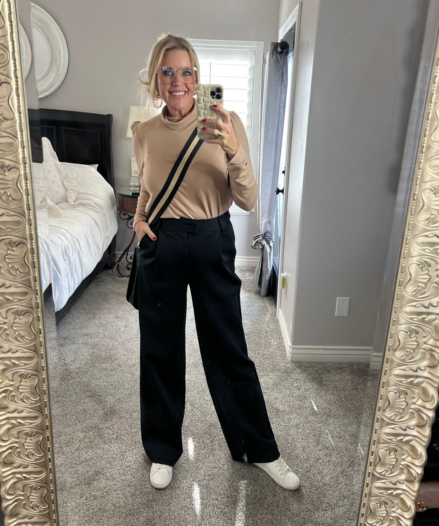 30% off use code DARCY30

Gibsonlook 
Light weight long sleeve turtle neck
TTS several colors available 
Good American scuba trousers 
TTS  black only 

Chicos white leather tennis shoe 

Vegan leather messenger bag with changeable straps 

lv dupe blue light glasses under $20

Amazon dupe earrings $14 
Best seller 


#LTKstyletip #LTKsalealert #LTKworkwear