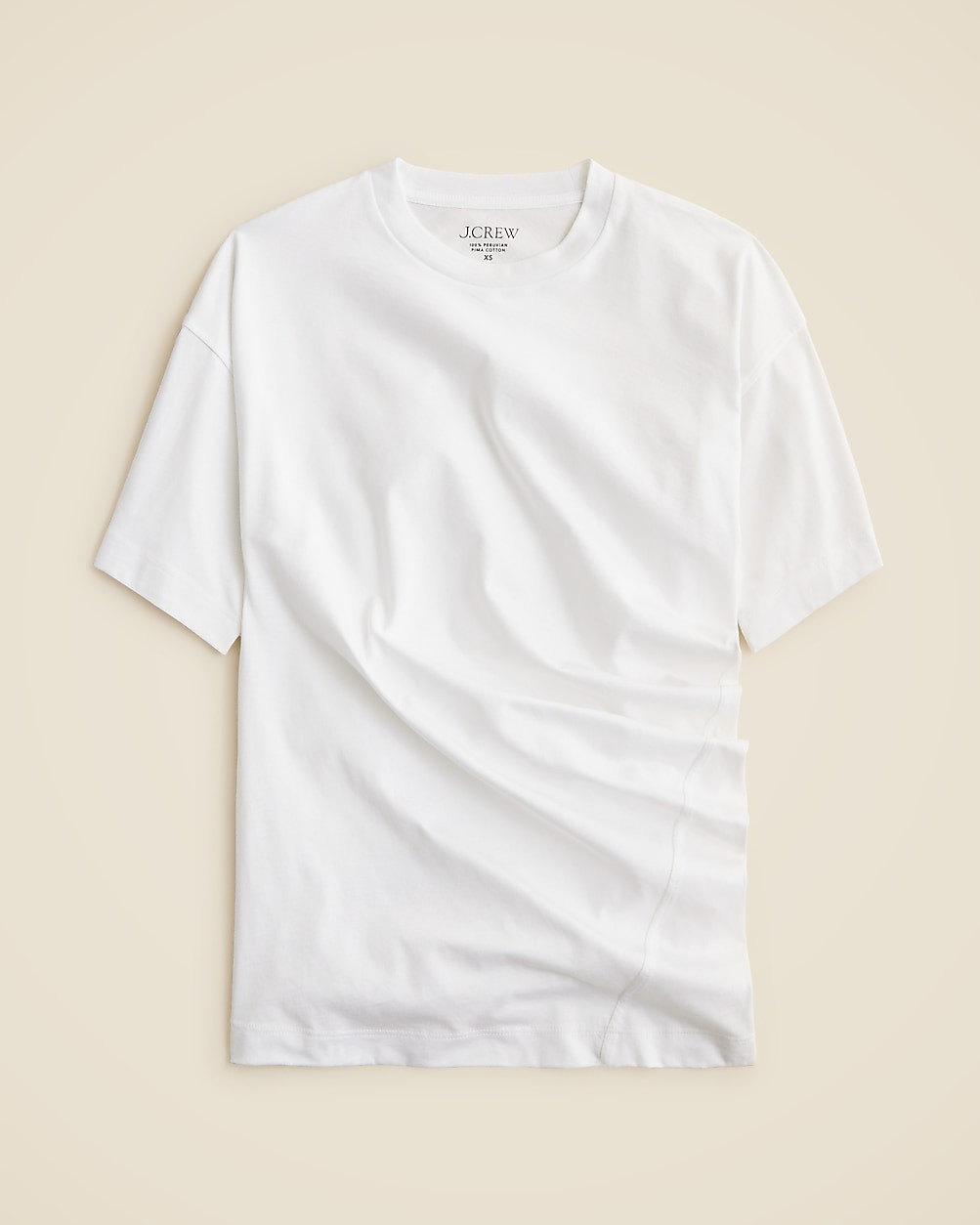 Pima cotton asymmetrical ruched T-shirt | J. Crew US