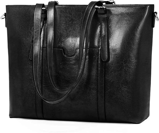 BROMEN Women Briefcase 15.6 inch Laptop Tote Bag Vintage Leather Handbags Shoulder Work Purses | Amazon (US)