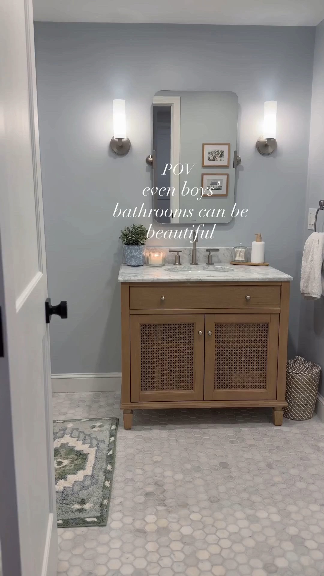 Love this bathroom renovation for my boys! Perfect for them, functional, and still beautiful!