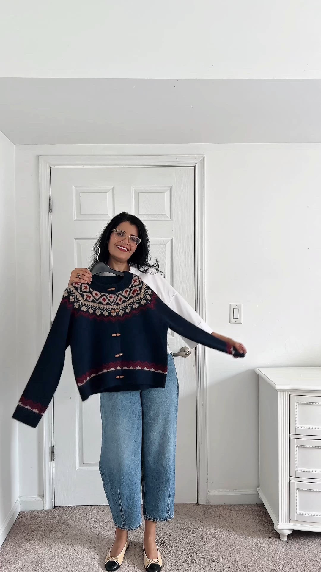 Always in style, never boring- a fair isle cardigan is a staple for fall winter. I’ll
Show you multiple ways to style it so you can buy 1 and style more!! 