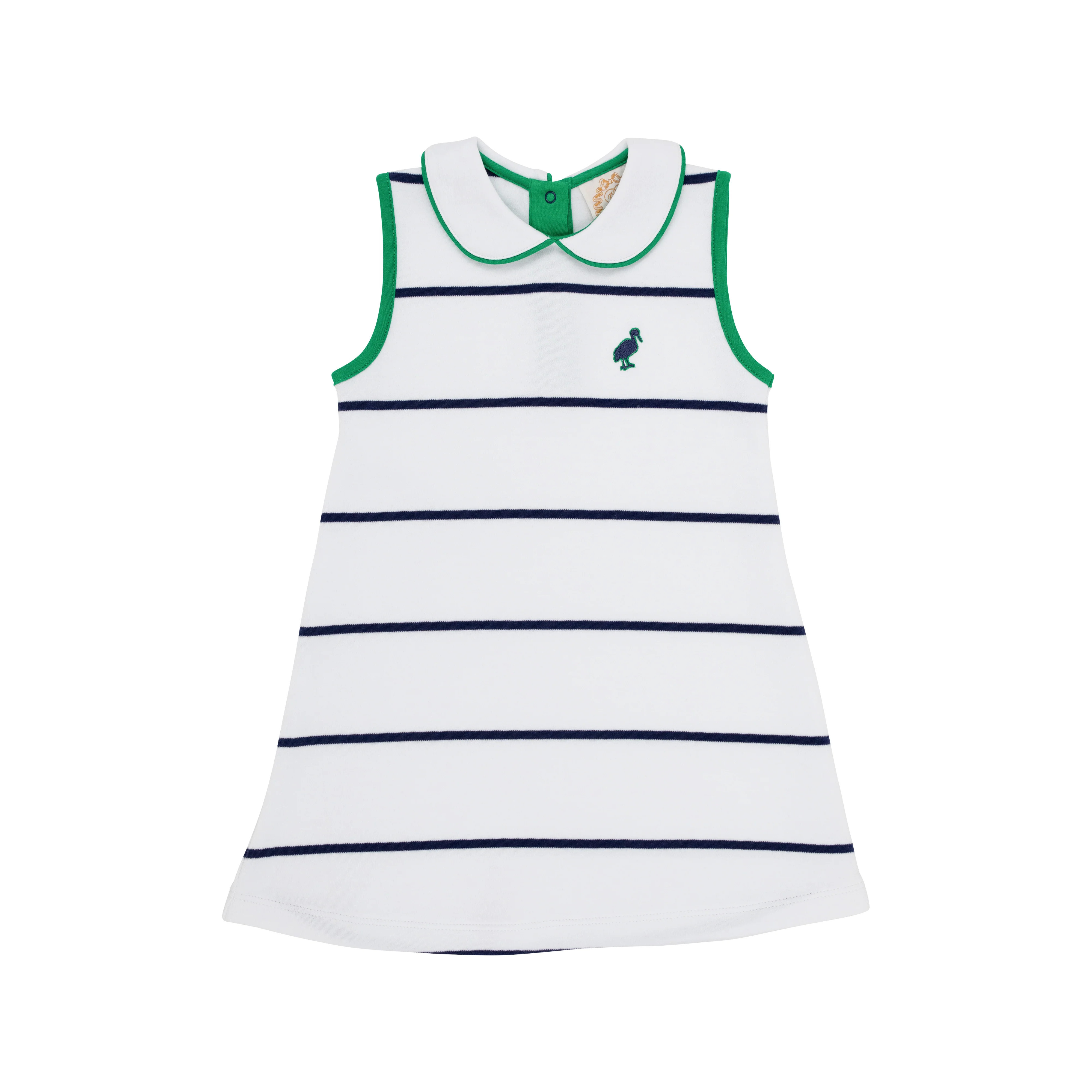 Sleeveless Maude's Peter Pan Collar Dress - Worth Avenue White and Nantucket Navy Stripe with Kia... | The Beaufort Bonnet Company