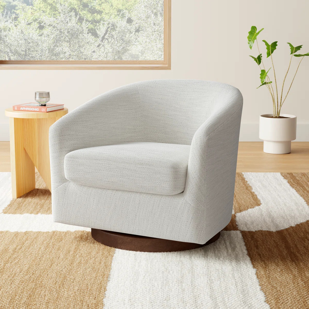 Bennett Upholstered Swivel Barrel Chair | Wayfair North America