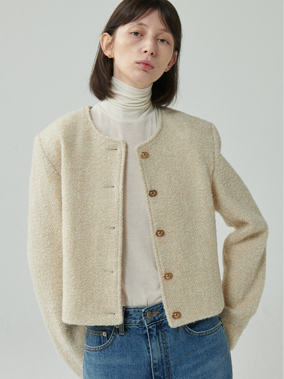 Bookie Tweed Jacket (Cream) | W Concept (US)