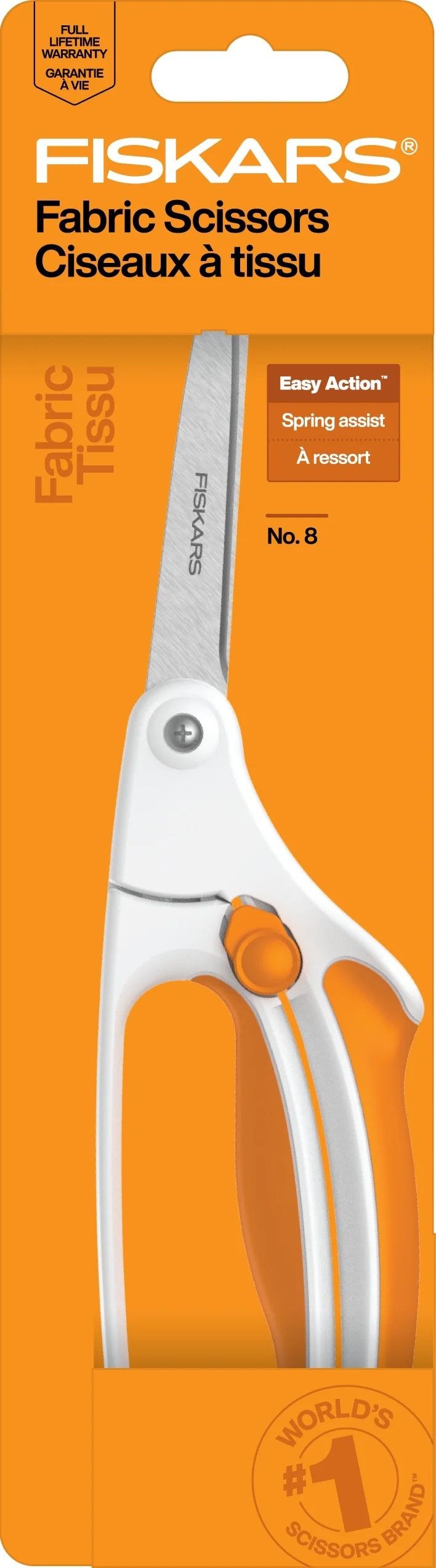 Fiskars 8" Premier Easy Action Bent Scissors, White | Walmart (US)