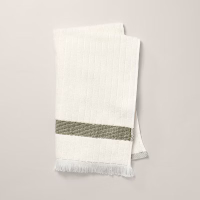 Textured Stripe Terry Bath Towel with Fringe - Hearth & Hand™ with Magnolia | Target