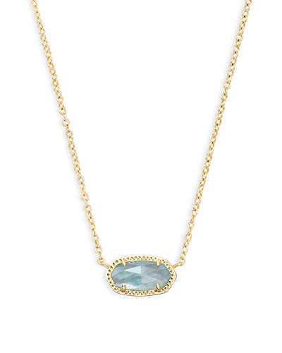 Kendra Scott Elisa Short Pendant Necklace for Women, Dainty Fashion Jewelry, 14K Gold-Plated Brass, Light Blue Illusion | Amazon (US)