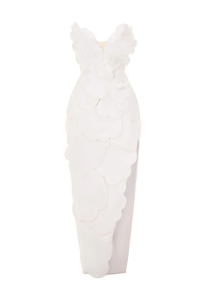 CULT MIA X HAPPY CLOTHING PEGGED SLEEVELESS TAFFETA MAXI DRESS IN WHITE | HAPPY CLOTHING | CULT M... | CULT MIA UK LTD