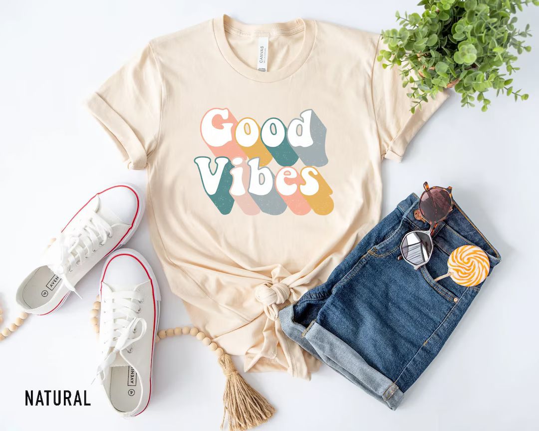 Good Vibes Shirt, Good Vibes Only, Peace Shirt, Retro Shirt, Kindness Shirt, Vintage Shirt, Sunsh... | Etsy (US)