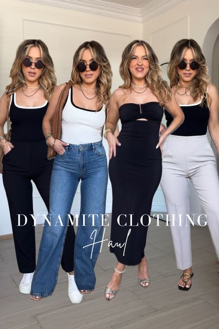 Perfect summer staples to take from the office to night out 🤌🏼🤩 USE CODE LOLA15 @dynamiteclothing  #DynamiteStyle #ad

Sizing:
✔️ Small in dresses/romper/tops
✔️ Slim button ankle pants size 4
✔️ Kendall Side Zip Slim Pants size 6
✔️ Heidi Wide Leg Jeans size 27

#LTKWorkwear #LTKU #LTKStyleTip