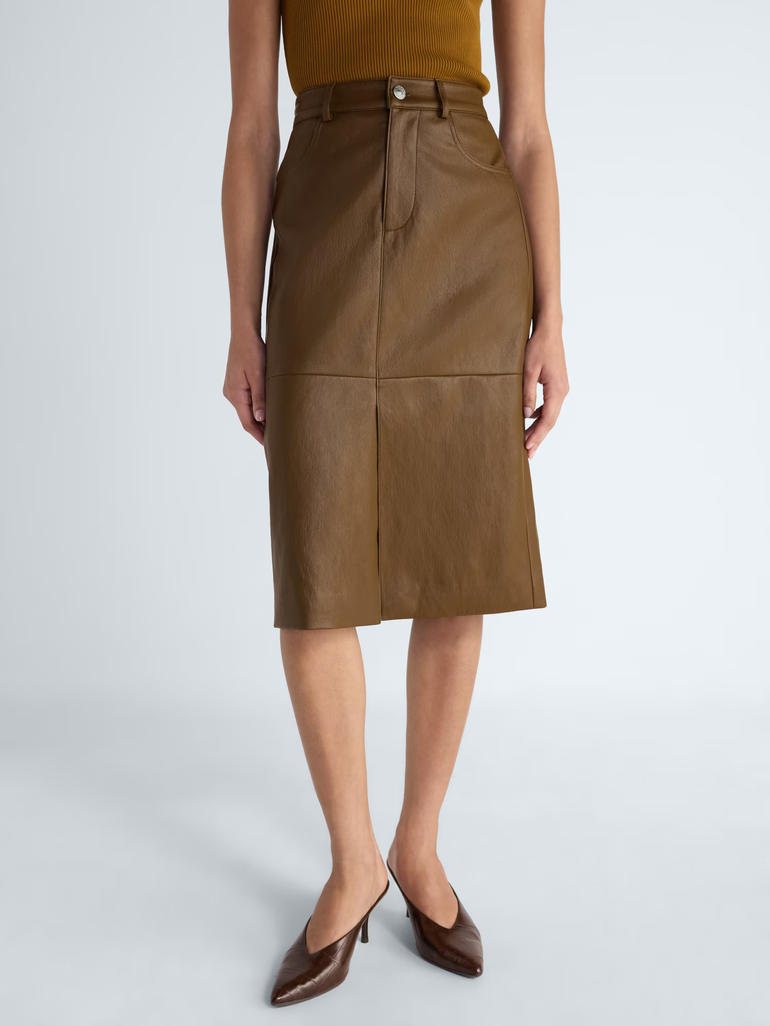 Scoop Women's and Women's Plus Faux Leather Midi Skirt, Sizes 0-28W | Walmart (US)