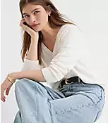 Sparkle Embellished High Rise Barrel Jeans in Vintage Light Indigo Wash | LOFT