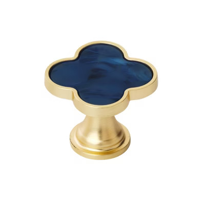 Amerock Accents 1-1/4 inch (32mm) Length Gold/Navy Blue Cabinet Knob - 2 Pack | Target
