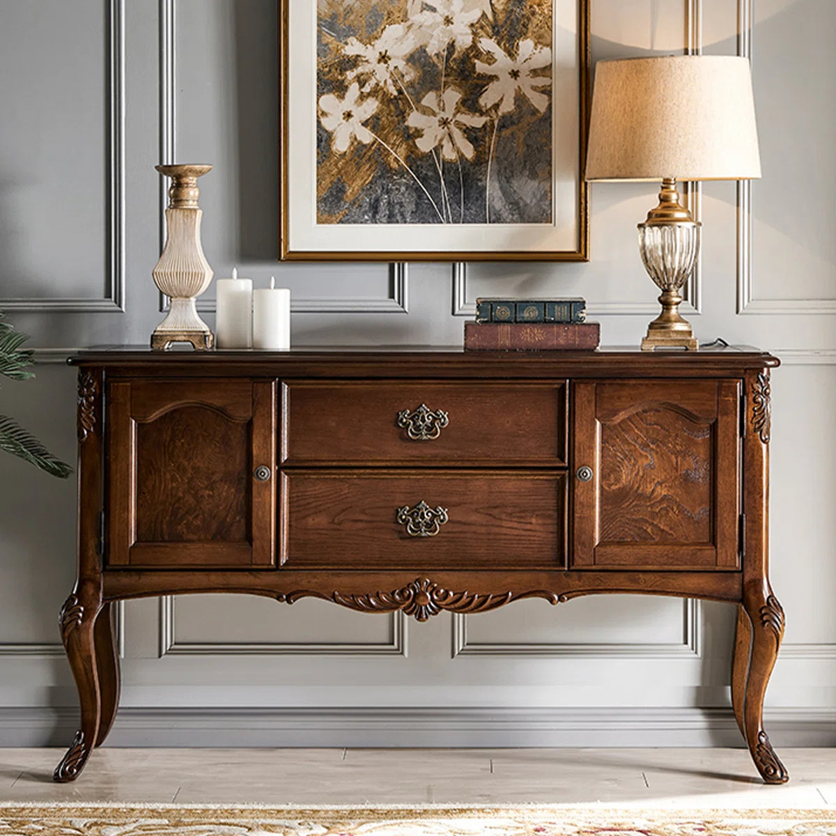 Retro Solid Wood Rectangular Entryway Cabinet | Wayfair North America