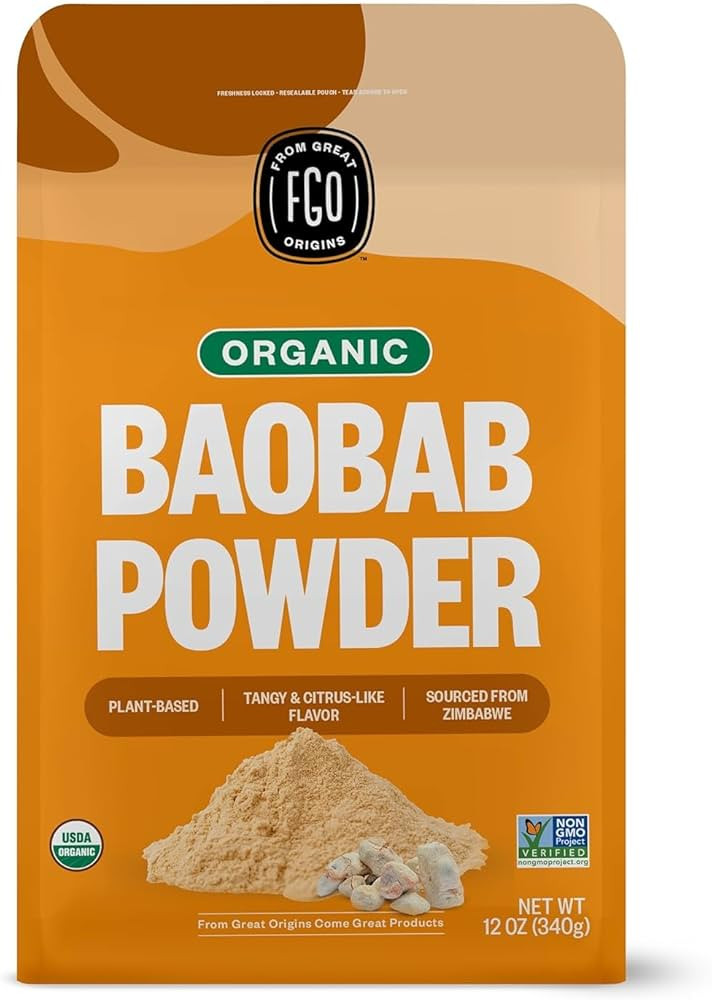 FGO Organic Baobab Powder, 100% Raw from Zimbabwe, 12oz (Pack of 1) | Amazon (US)