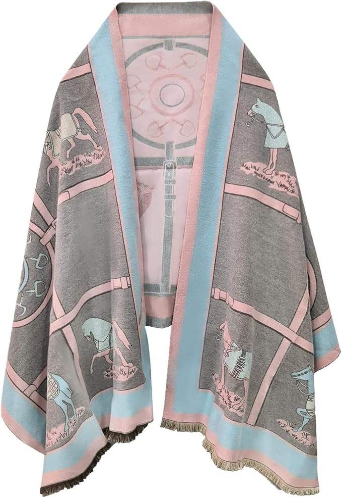 EXTREE Scarfs for Women Pashmina Silky Shawl Wrap for Evening Dressing Horse Scarf Blanket Open F... | Amazon (US)