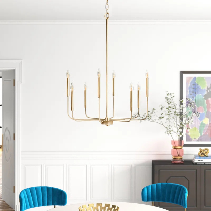 Kayla 8 - Light Candle Style Geometric Chandelier | Wayfair North America