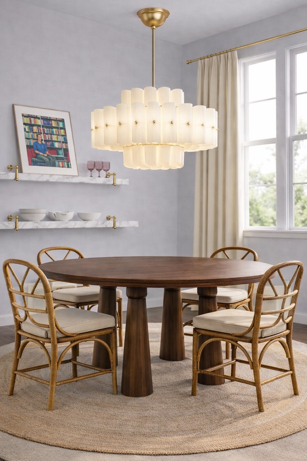 Breakfast nook refresh — in progress.

Everything you see here is part of the current spring sale—such a good moment to pull the trigger if you’ve been eyeing these pieces.

The round dining table sets that grounded, everyday foundation.
These return dining chairs—with the curved back and round rod detail—bring in that soft, sculptural feel.

The heritage-inspired chandelier adds a warm, layered statement overhead.
And the soft drapes finish the space—light, airy, and quietly transformative.

Don’t miss the spring sale—-this is when a space really comes together.

#diningtable
#diningchair
#bedten
#rug
#chandelier
#drape
#curtain

#SpringSale
#DesignInProgress

#LTKHome #LTKSaleAlert