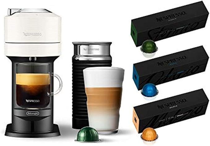 Nespresso Vertuo Next Coffee and Espresso Machine by De'Longhi, White w/Aeroccino Milk Frother, O... | Amazon (US)