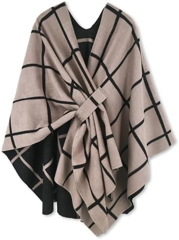 Moss Rose Women's Shawl Wrap Poncho Ruana Cape Open Front Cardigan Shawls for Fall Winter | Amazon (US)