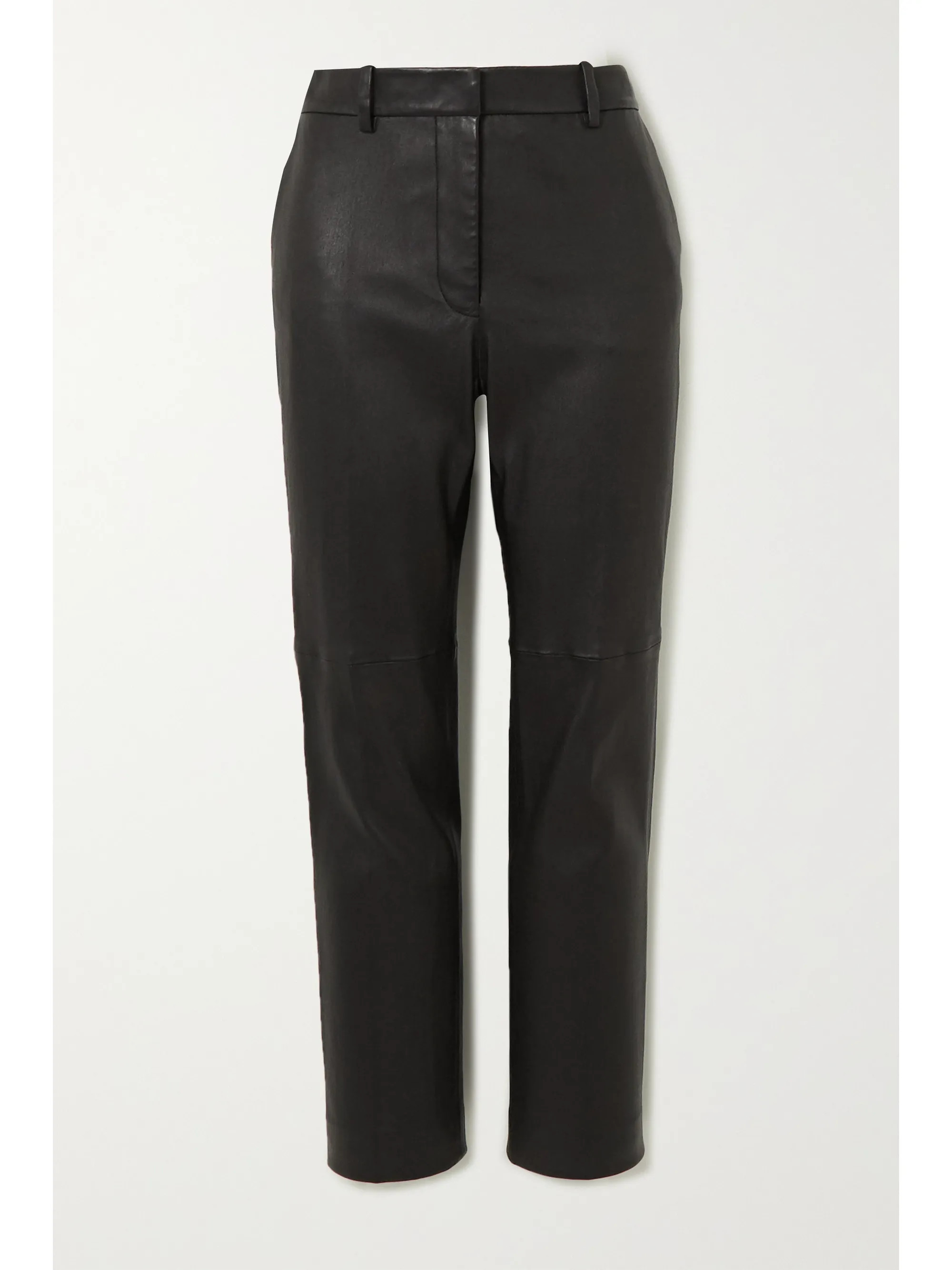 Black Coleman leather slim-fit pants | Joseph | NET-A-PORTER | NET-A-PORTER (UK & EU)