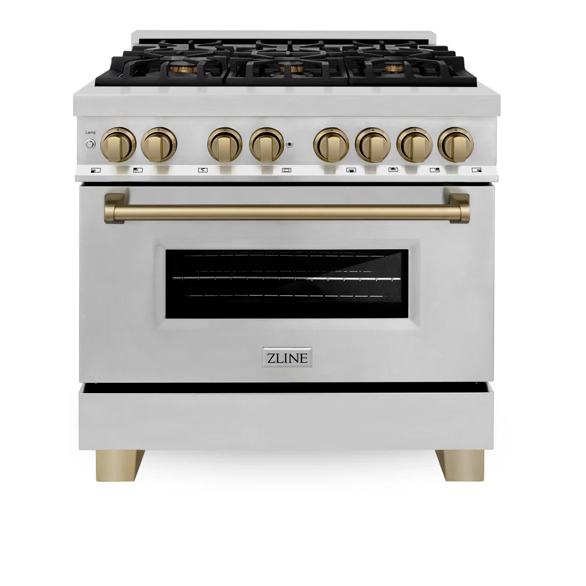 ZLINE Autograph Edition 36 in. 4.6 cu. ft. Legacy Dual Fuel Range with 6 Burner Gas Cooktop and E... | Wayfair North America