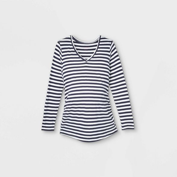 Maternity Long Sleeve V-Neck Side Shirred T-Shirt - Isabel Maternity by Ingrid & Isabel™ | Target