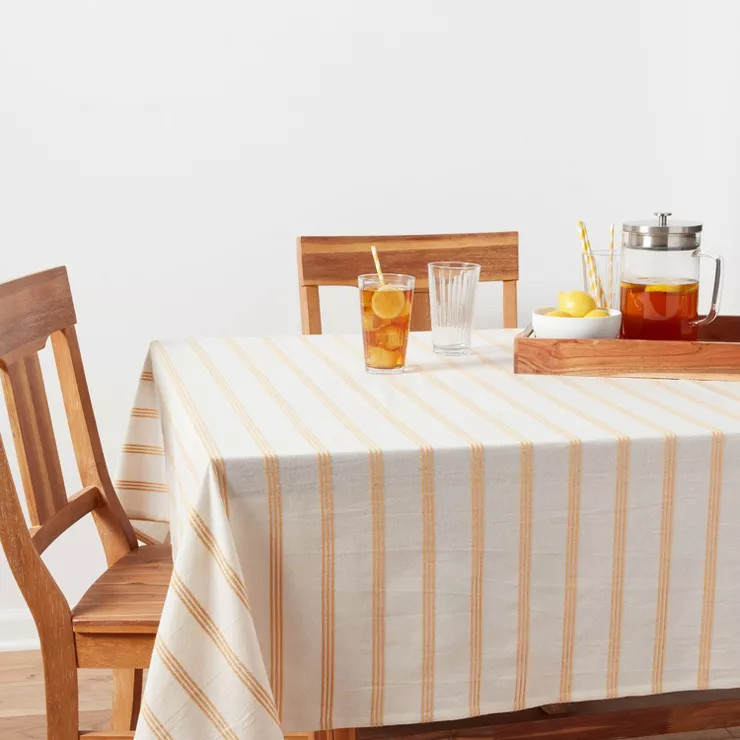 Cotton Striped Tablecloth Yellow - Threshold™ | Target