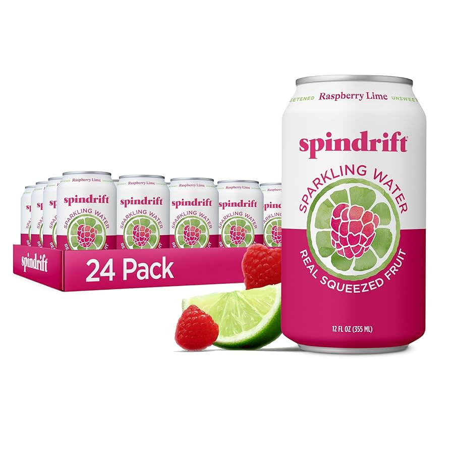 Spindrift Sparkling Water, Raspberry Lime Flavored, Made with Real Squeezed Fruit, Only 9 Calorie... | Amazon (US)