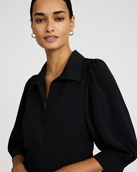 Puff Elbow Sleeve Shirt | Express