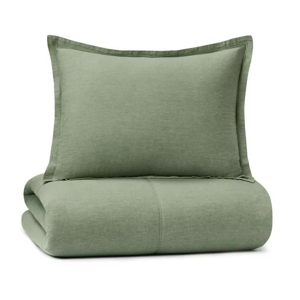 Gap Home Washed Denim Reversible Organic Cotton Comforter Set, Twin, Olive, 2-Pieces - Walmart.co... | Walmart (US)