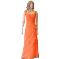 Long Bridesmaid Dress. Orange Prom | Etsy (US)