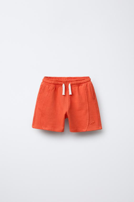 GARMENT DYE EMBROIDERED LOGO BERMUDA SHORTS | Zara US