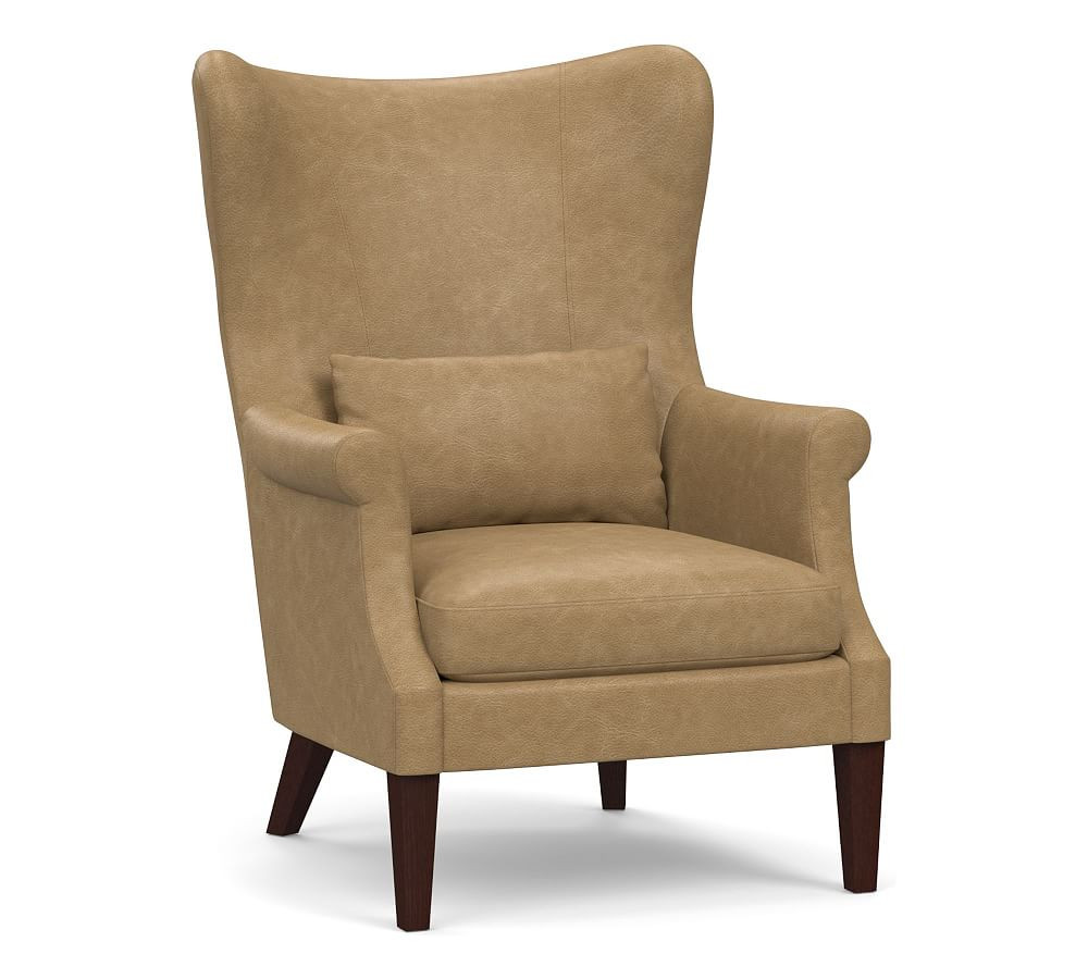 Champlain Roll Arm Leather Chair | Pottery Barn (US)