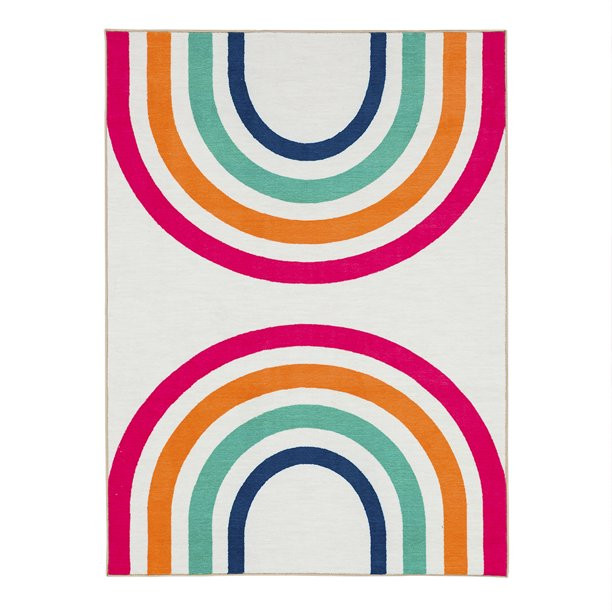 Gap Home Kids Double Rainbow Kids Area Rug, Rainbow, 5'2"x7' - Walmart.com | Walmart (US)