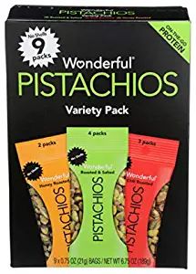 Wonderful Pistachios , No Shell Nuts, Variety Pack (4 bags of Roasted & Salted, 3 bags of Chili R... | Amazon (US)