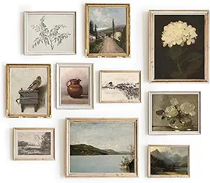 Vintage Wall Decor Botanical Prints - French Country Farmhouse Decor, Country Landscape Wall Art,... | Amazon (US)
