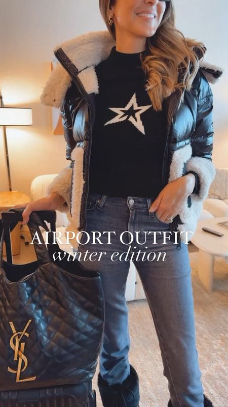 My Travel / Airport outfit from Denver to Aspen. This jacket is so cozy, warm, and stylish. Love this star sweater it’s so flattering and comfortable. This jeans are amazing, stretchy and super high quality. My Moon Boots is one of my must have for every winter trip. 



#LTKVideo #LTKstyletip #LTKSeasonal