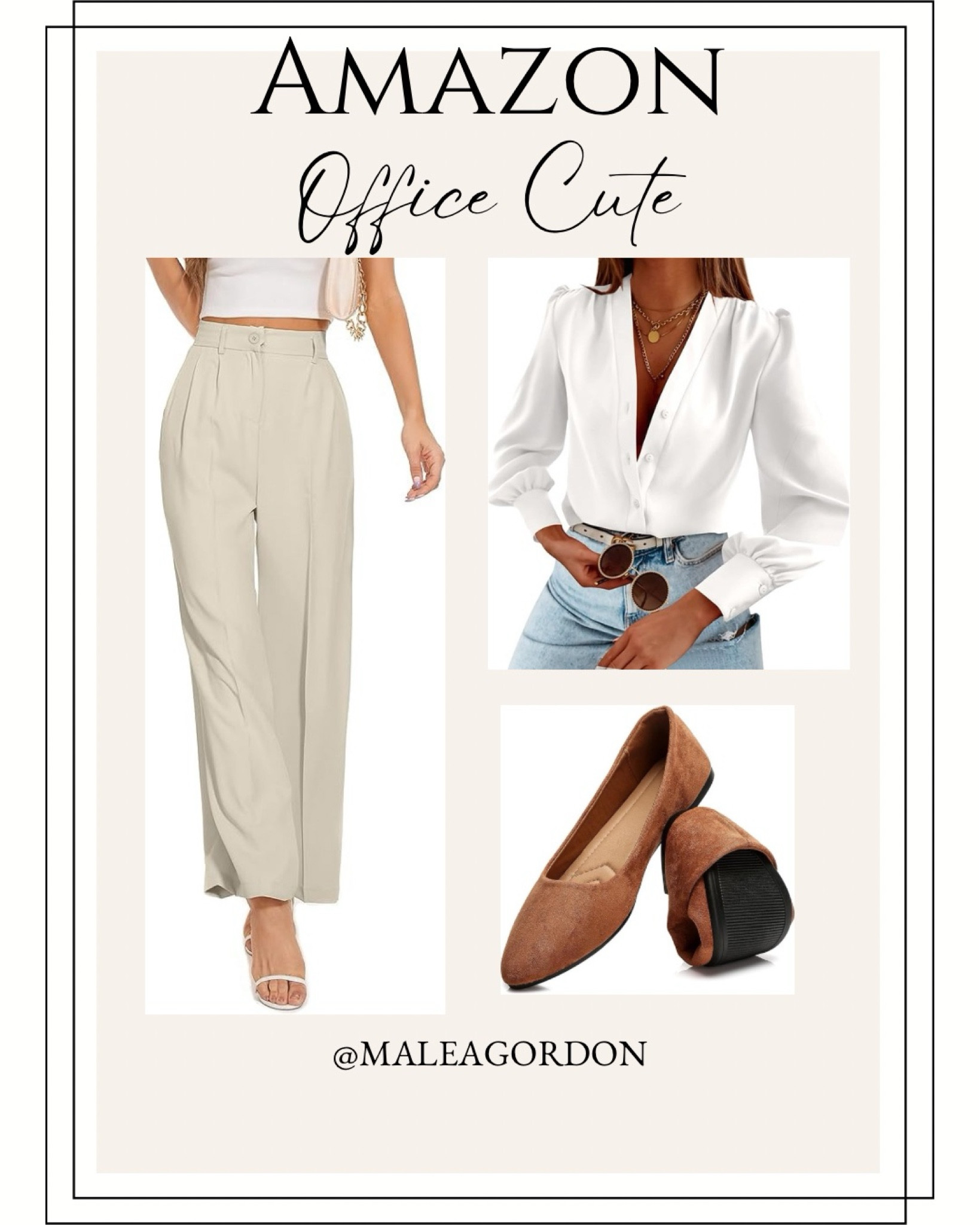 Medium in shirt and pants, size 9.5 in flats. 5’7” 145

Women’s Black Flats Shoes Comfortable Suede Pointed Toe Slip On Casual Ballet Flats Dress Shoes Nude Flats

Business Casual Tops Summer Long Sleeve Silk Button Down Shirts V Neck Chiffon Blouses

Wide Leg Pants Women's High Elastic Waisted in The Back Business Work Trousers Long Straight Suit Pants