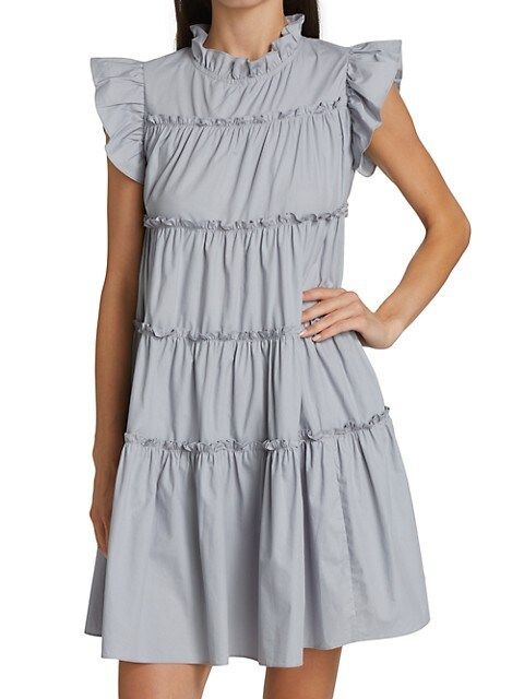 Poplin Tiered Minidress | Saks Fifth Avenue