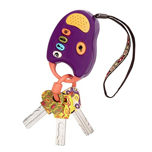 B. toys – Toy Car Keys – Key Fob with Lights & Sounds – Interactive Baby Toy – Pretend Keys for Babies, Toddlers – 10+ Months – FunKeys – Purple | Amazon (US)