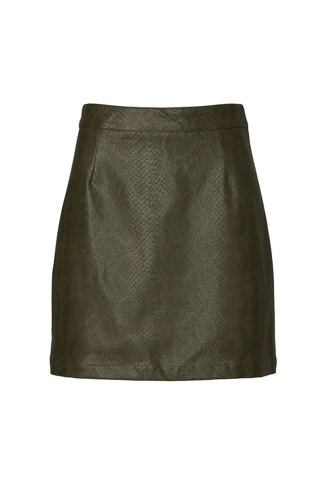BB Dakota Green Snakeskin Mini Skirt | Rent The Runway