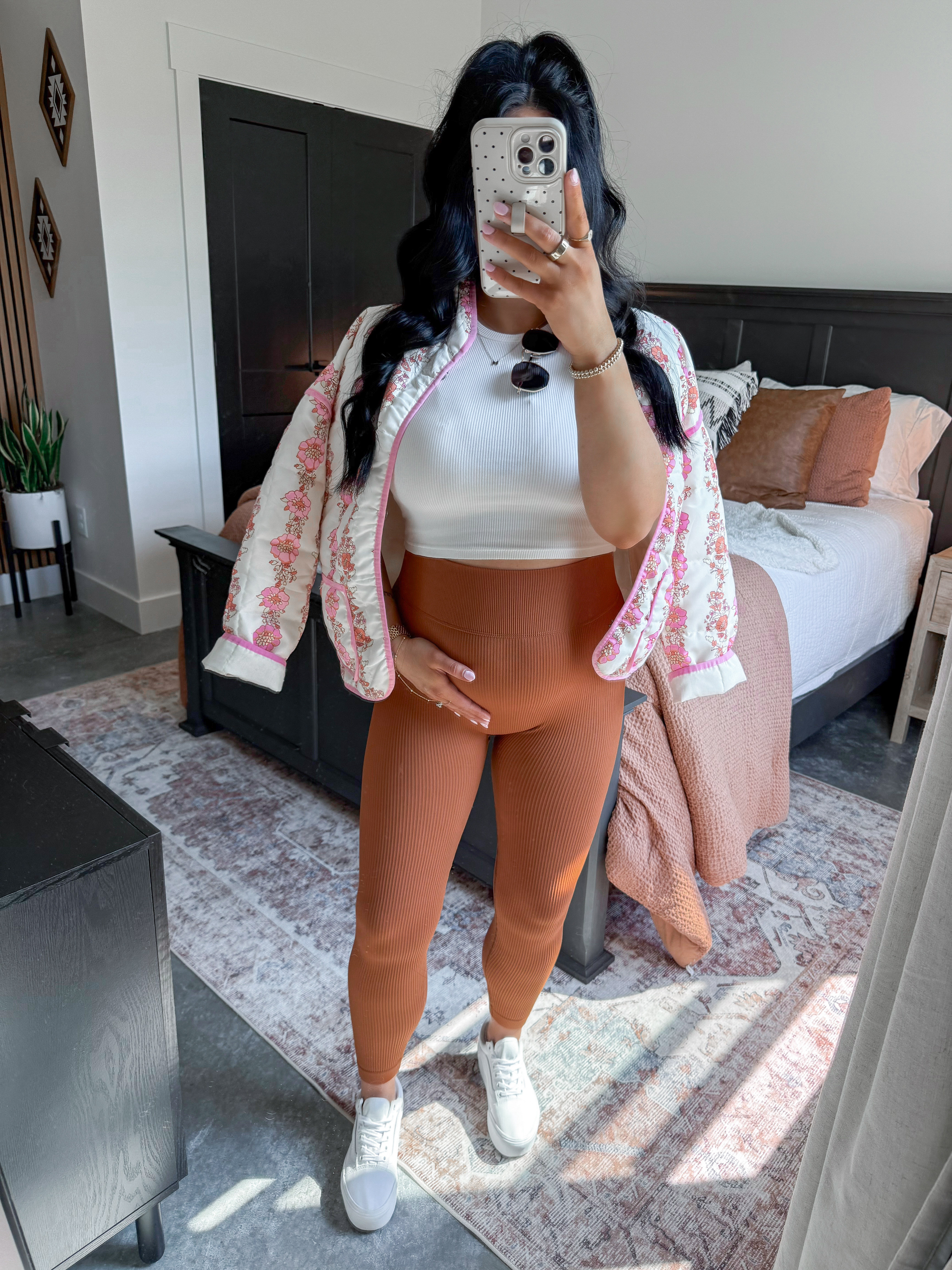 Bump Friendly Spring Athleisure Outfit 🌸

Tank Top - xs
Bralette - medium
Lightweight Jacket - small
Leggings - medium

You can catch me in athleisure outfits 24/7 👏🏼 Love the spring vibes of this one with this lightweight pink floral jacket paired with these brown ribbed leggings! Finished the look with a basic white tank top, some white platform vans sneakers & the best amazon sunglasses! 

 

 #LTKootd #LTKSeasonal #LTKBump