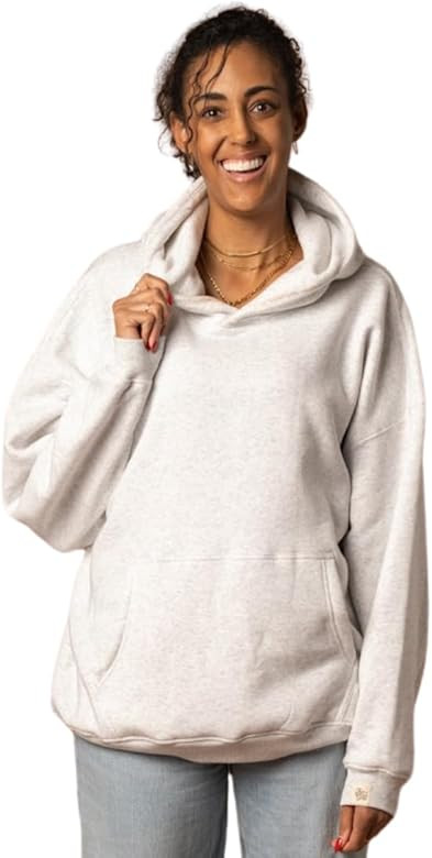 Fan Girl Basics Blank Grey Hoodie for Women, Relaxed Fit Women's Hooded Sweatshirt, Ash Heather G... | Amazon (US)